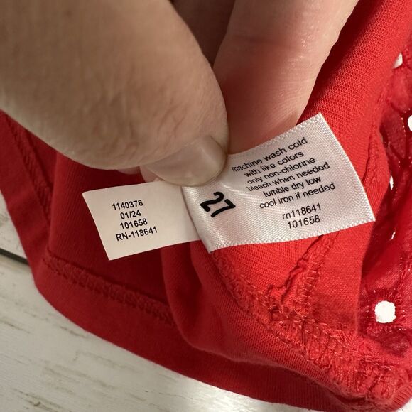 Lane Bryant Woman's Red Overlay Lined Tunic Top Size 18/20 V Neck Pullover NWT - Picture 8 of 9